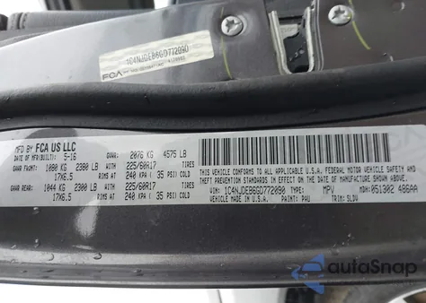 2016 Jeep Compass High Altitude Edition z USA, uszkodzony, nr VIN 1C4NJDEB6GD772090